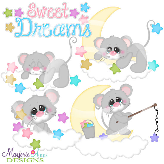 Sweet Dreams Mice Cutting Files + Clipart - Click Image to Close